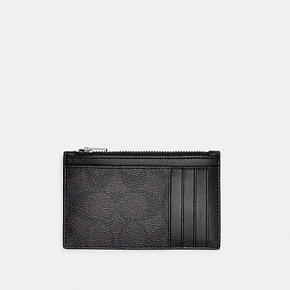 COACH ZIP CARD CASE IN SIGNATURE CANVAS